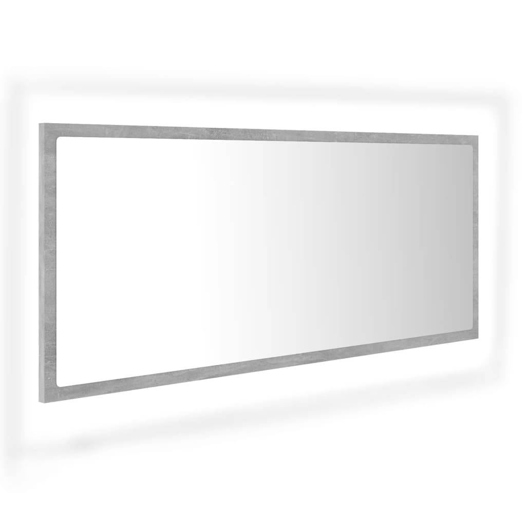vidaXL LED-Badspiegel Betongrau 100x8,5x37 cm Acryl