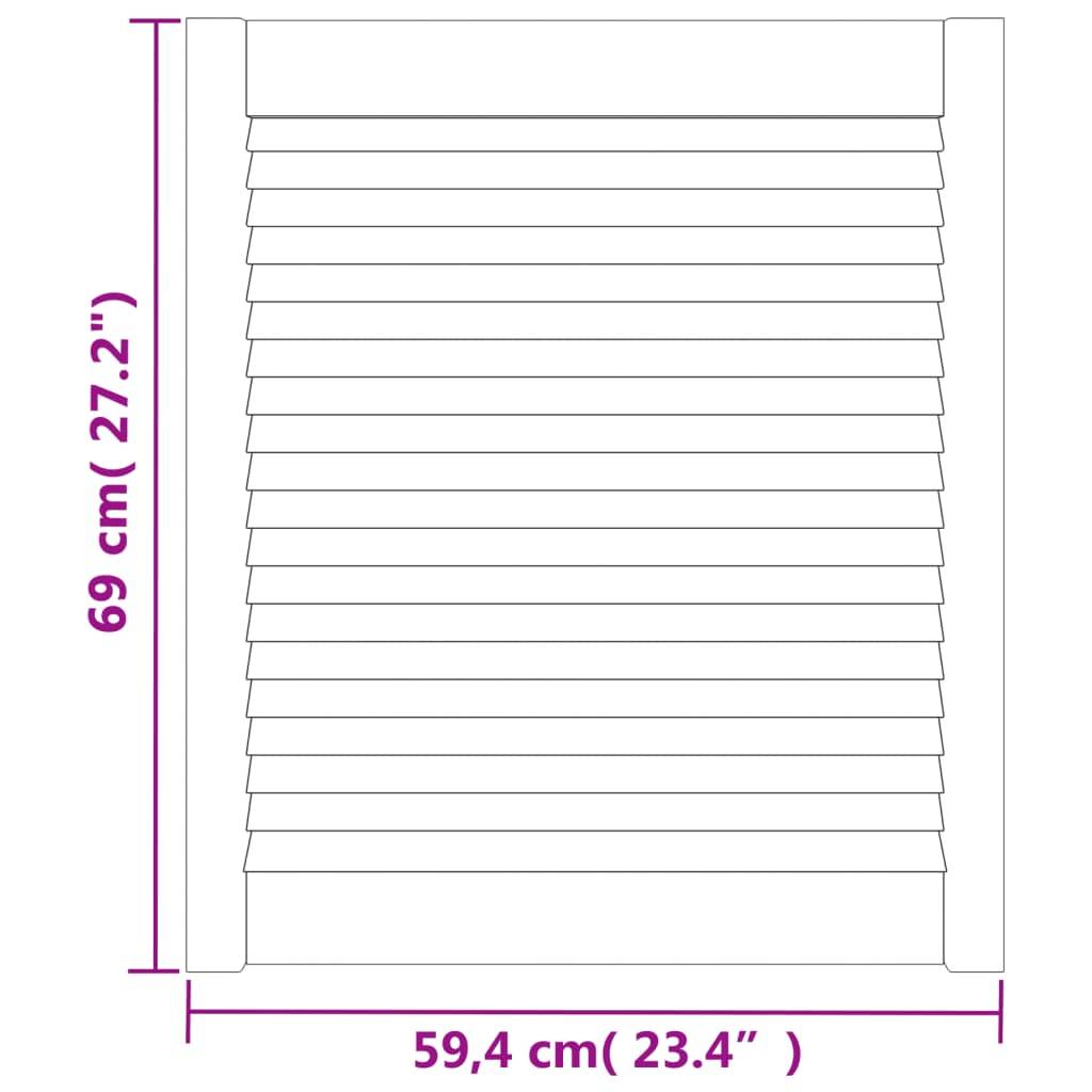 vidaXL Schranktüren Lamellen-Design 2 Stk. 69x59,4 cm Massivholz