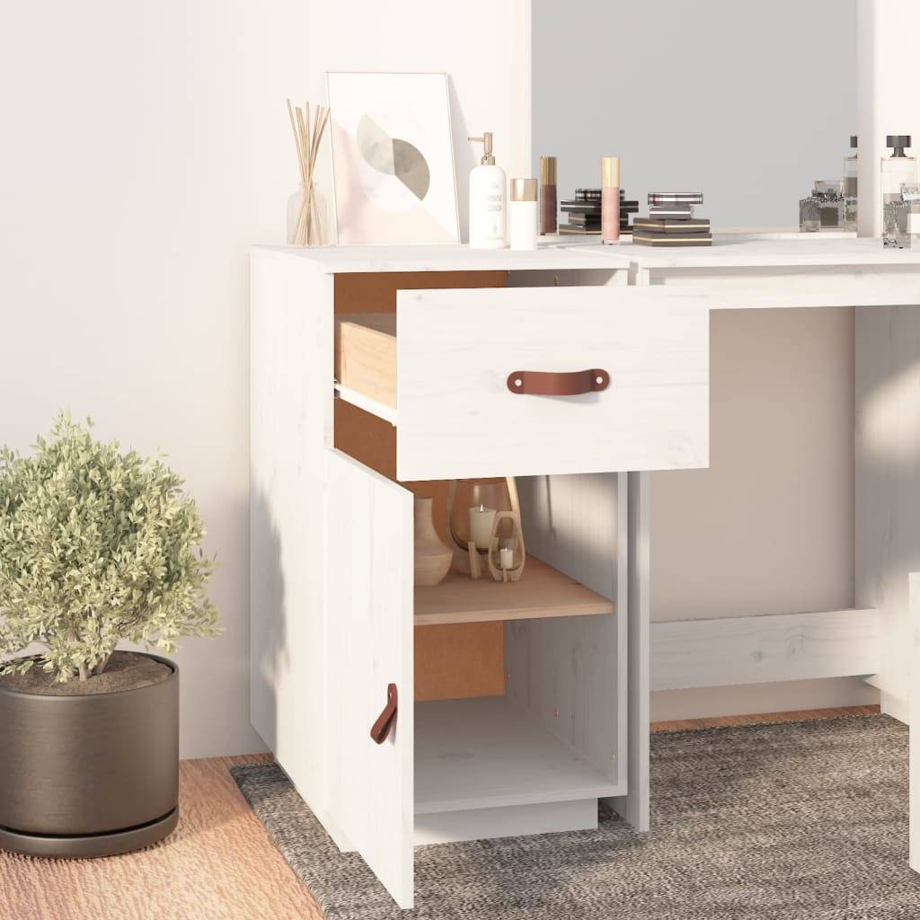 vidaXL Schreibtisch-Schrank Weiß 40x50x75 cm Massivholz Kiefer