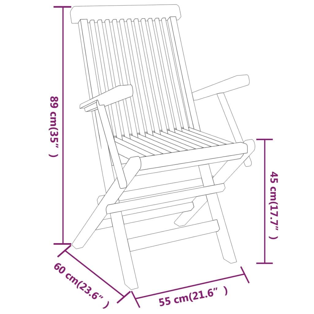 vidaXL 3-tlg. Garten-Essgruppe Massivholz Teak