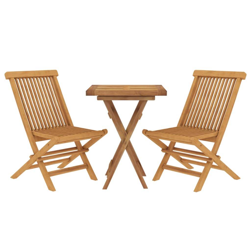 vidaXL 3-tlg. Garten-Essgruppe Massivholz Teak