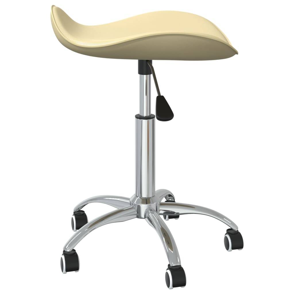 vidaXL Friseur Rollhocker Creme Kunstleder