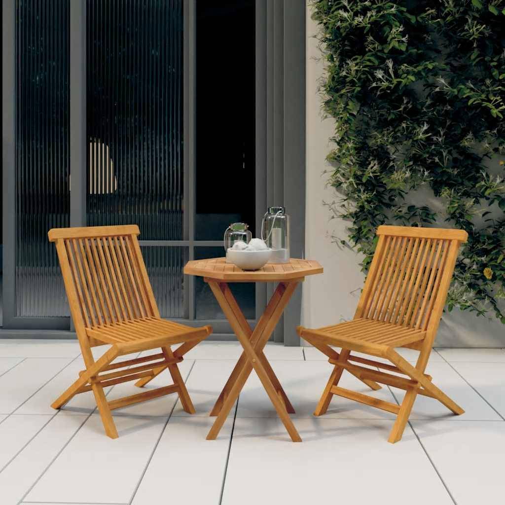 vidaXL 3-tlg. Garten-Essgruppe Massivholz Teak
