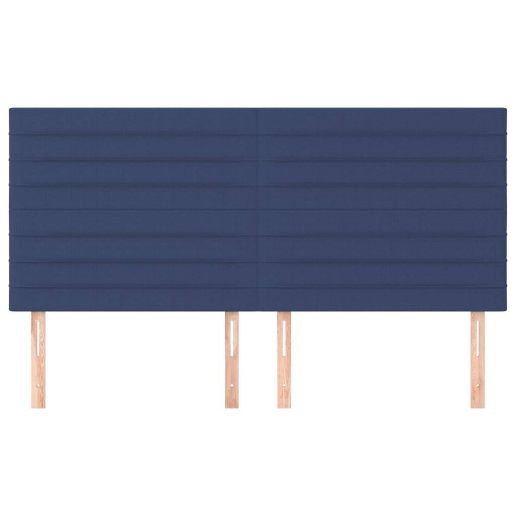 vidaXL Kopfteile 4 Stk. Blau 90x5x78/88 cm Stoff