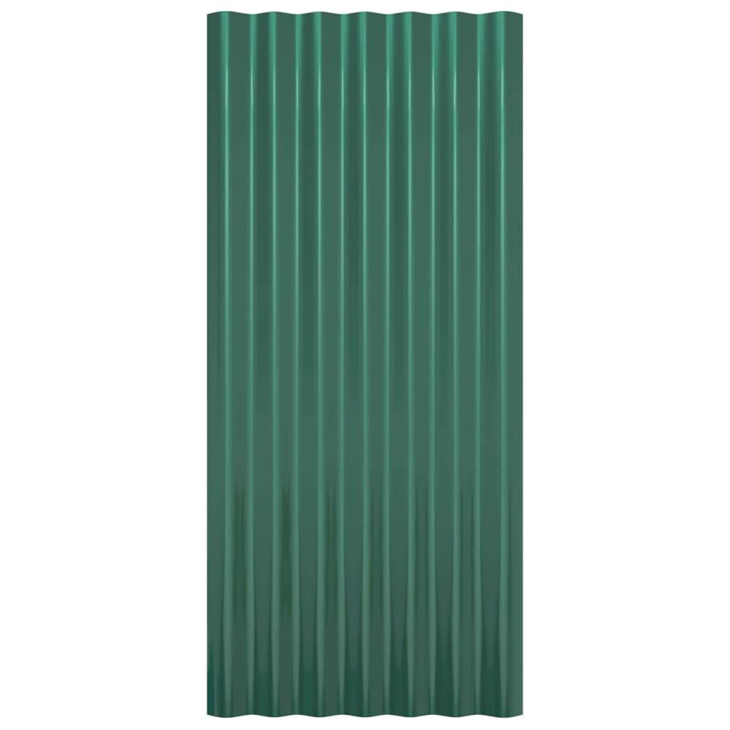 vidaXL Dachpaneele 36 Stk. Pulverbeschichteter Stahl Grün 80x36 cm