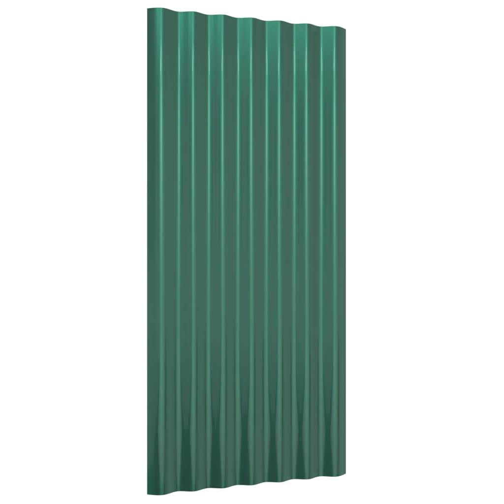 vidaXL Dachpaneele 36 Stk. Pulverbeschichteter Stahl Grün 80x36 cm