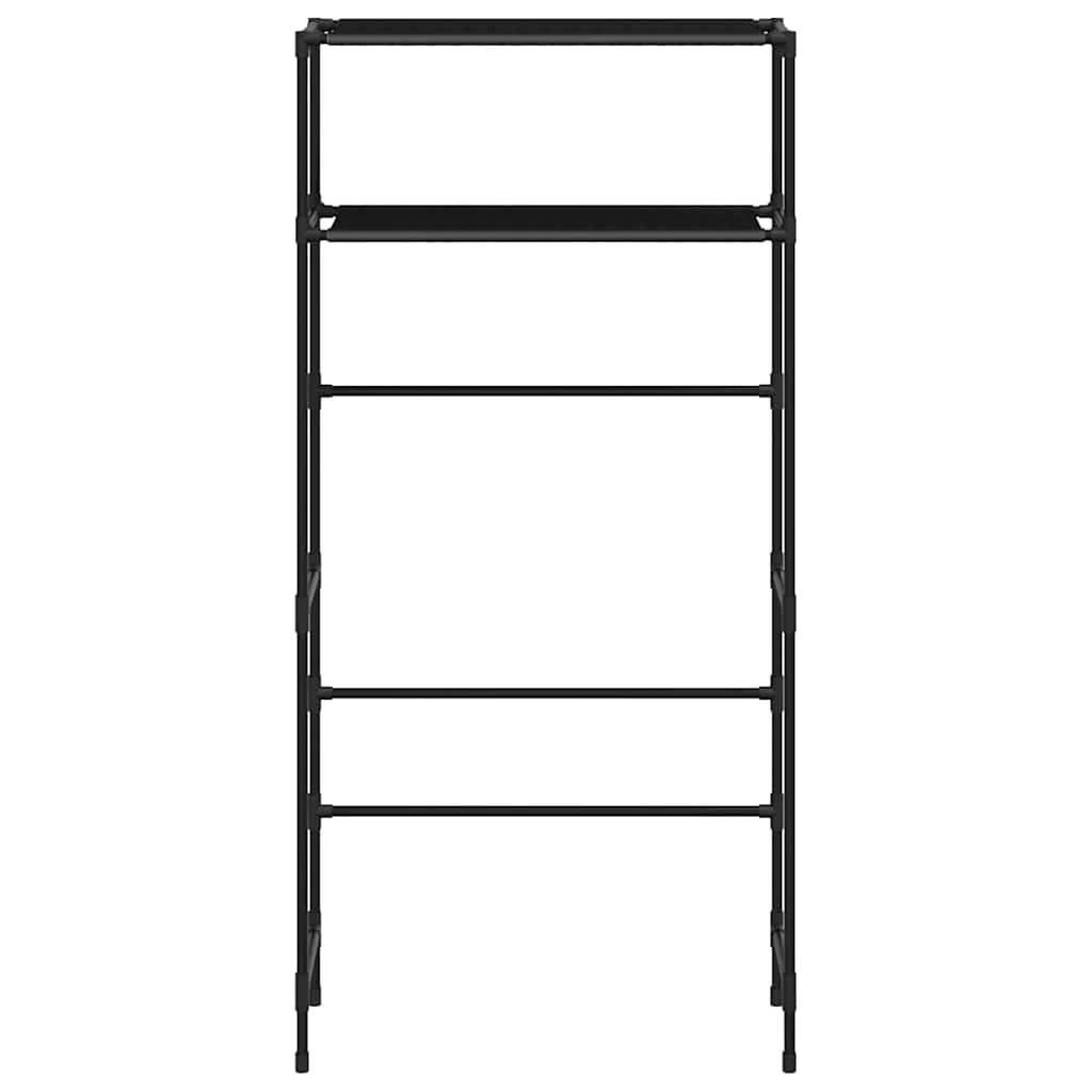 vidaXL Waschmaschinenregal 2 Ablagen Schwarz 69x28x143 cm Eisen