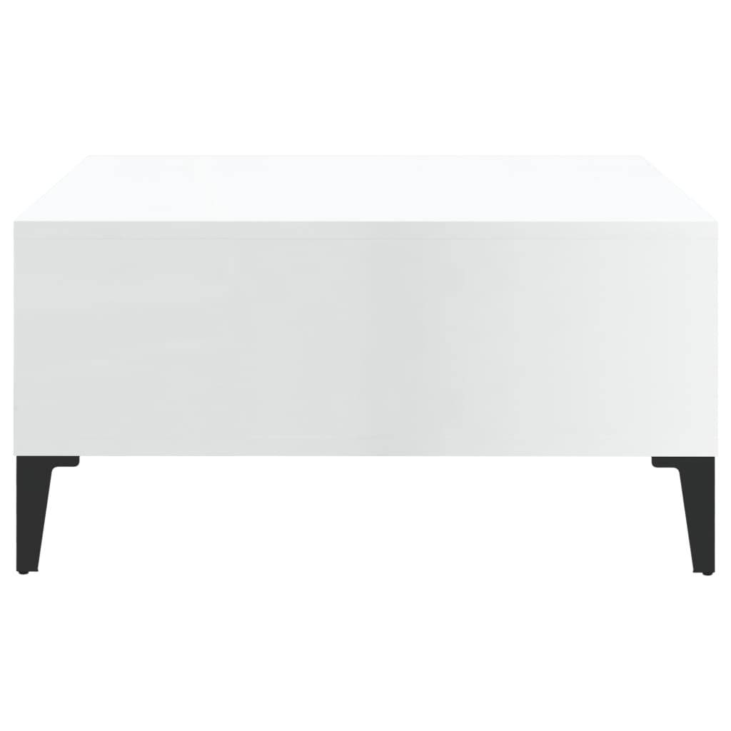 vidaXL Couchtisch Hochglanz-Weiß 60x60x30 cm Holzwerkstoff