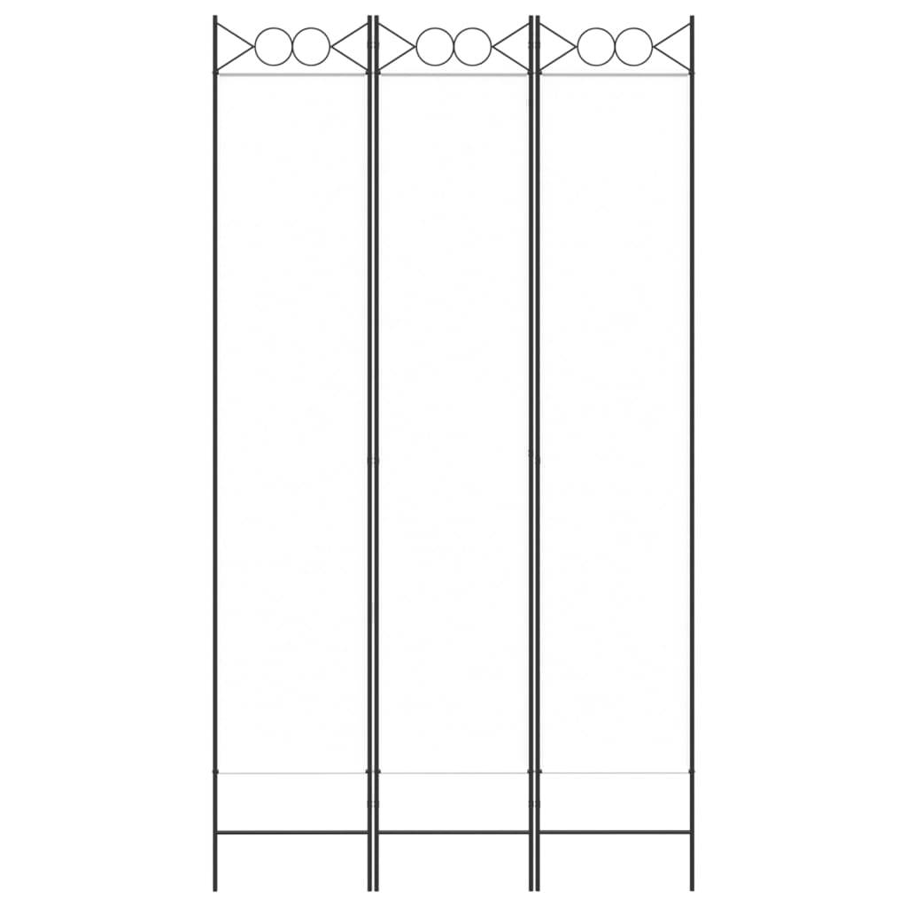 vidaXL 3-tlg. Paravent Weiß 120x220 cm Stoff