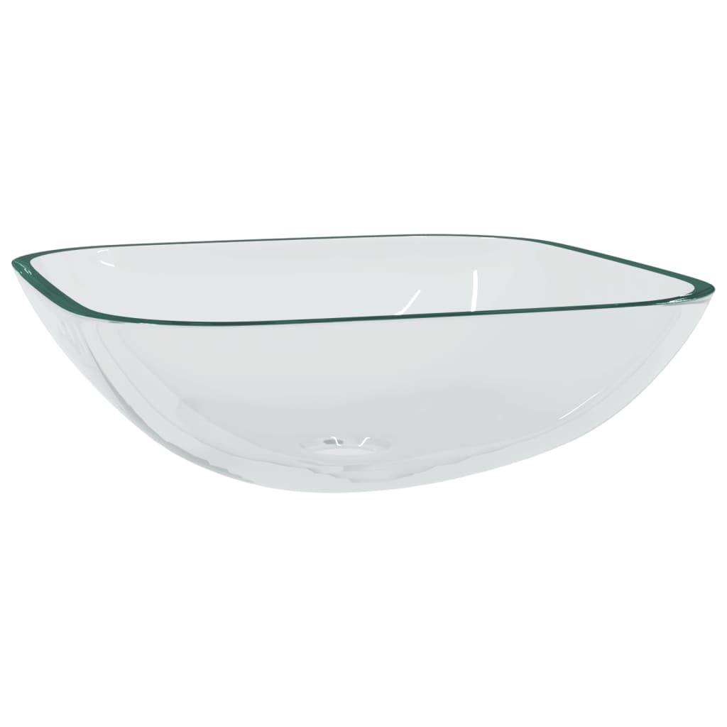 vidaXL Waschbecken Glas 42x42x14 cm Transparent