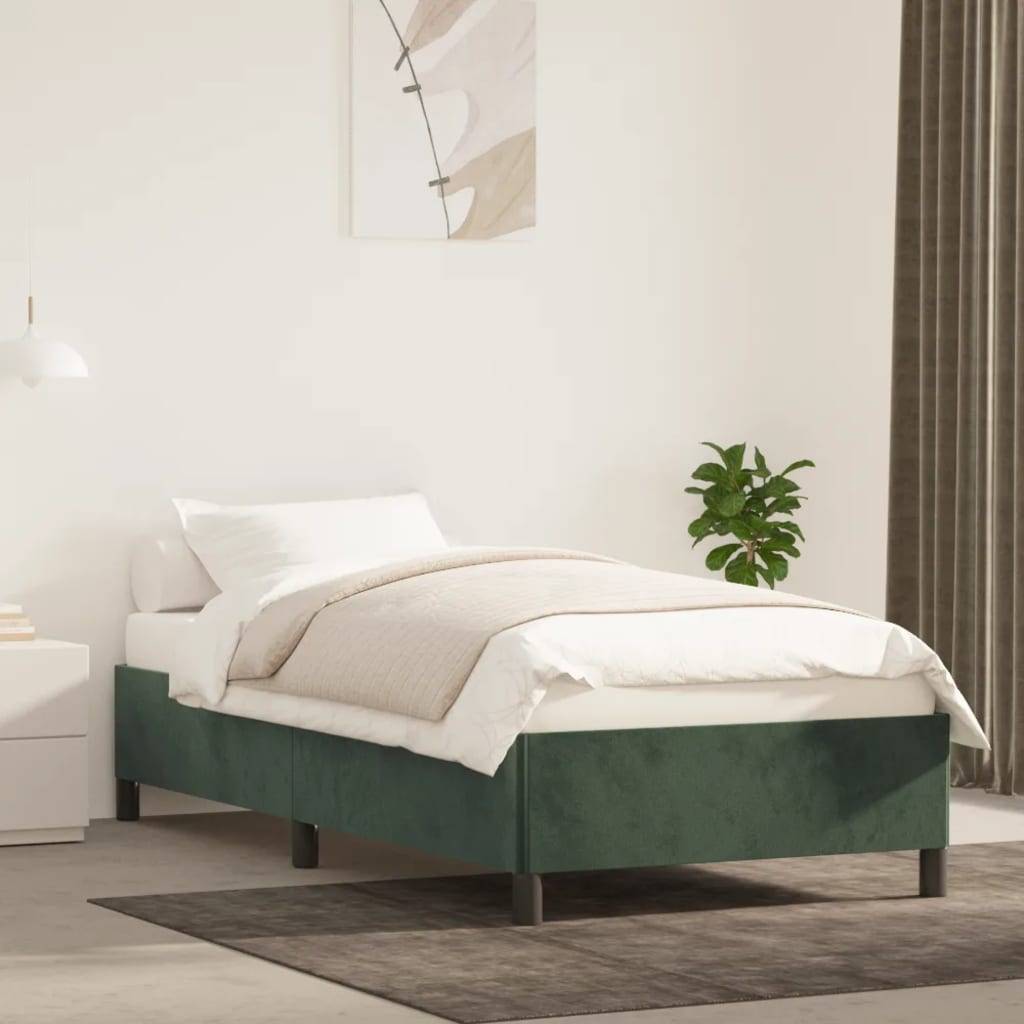 vidaXL Bettgestell ohne Matratze Dunkelgrün 80x200 cm Samt