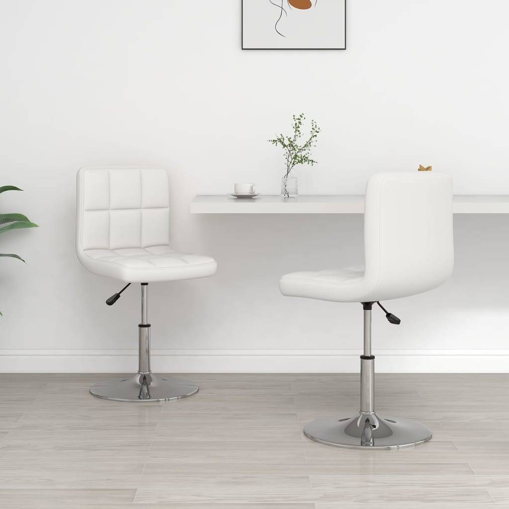 vidaXL Esszimmerstühle 2 Stk. Weiß Kunstleder