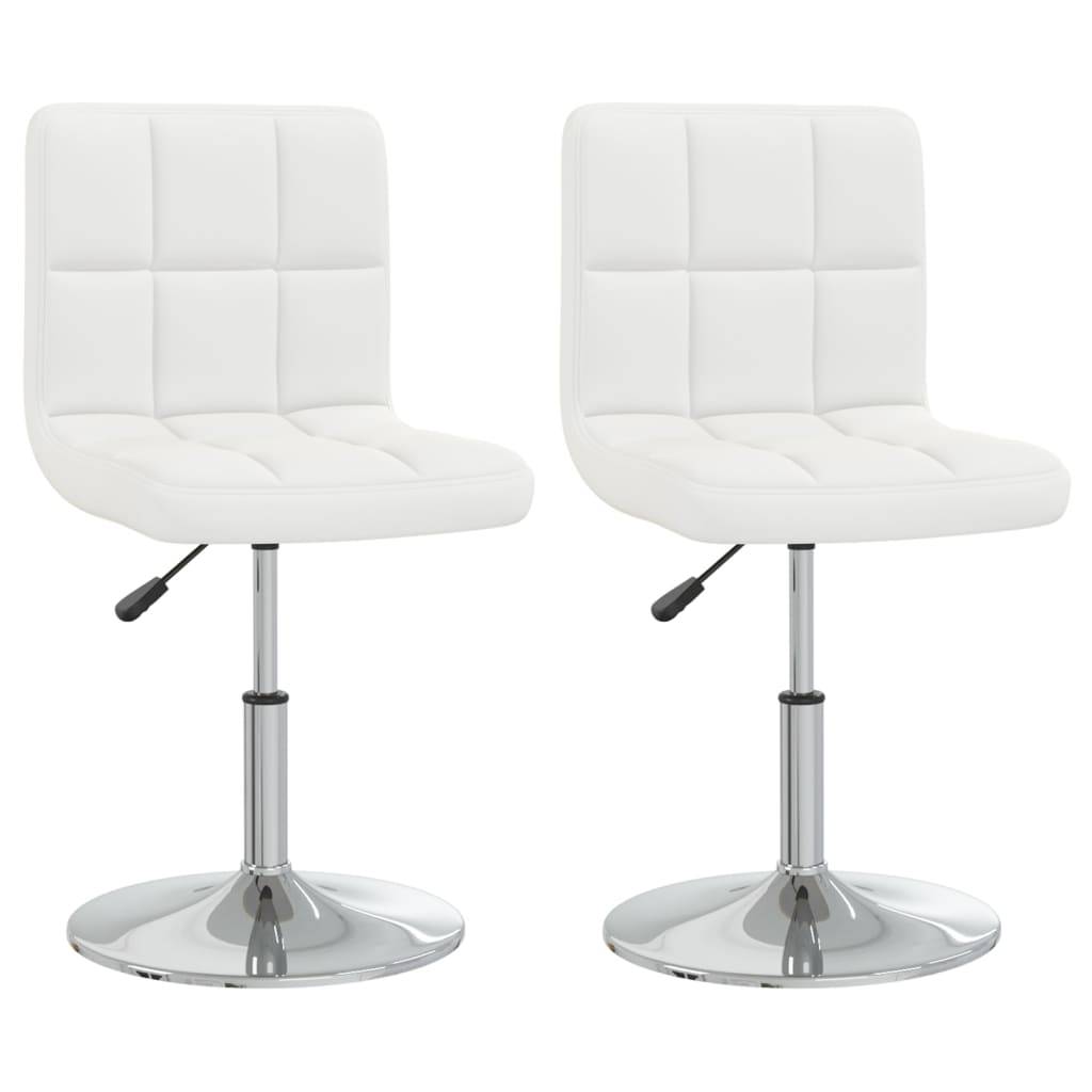 vidaXL Esszimmerstühle 2 Stk. Weiß Kunstleder