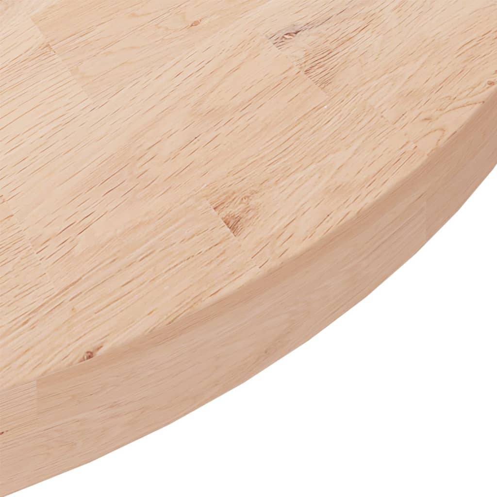vidaXL Runde Tischplatte Ø90x4 cm Unbehandeltes Massivholz Eiche