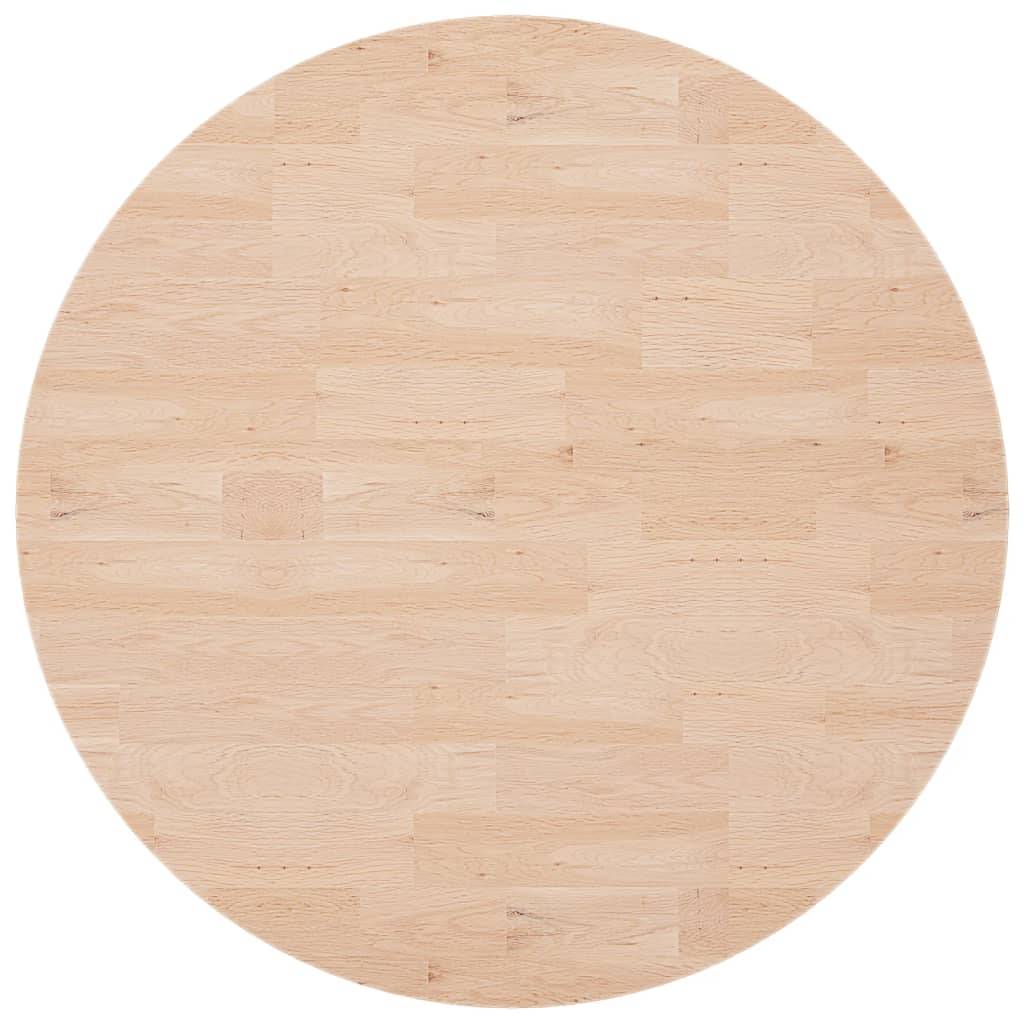 vidaXL Runde Tischplatte Ø90x4 cm Unbehandeltes Massivholz Eiche