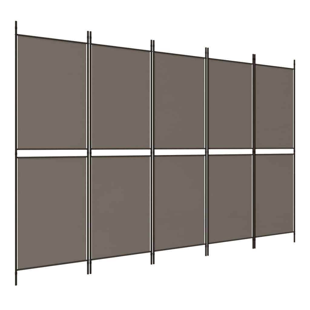 vidaXL 5-tlg. Paravent Anthrazit 250x180 cm Stoff