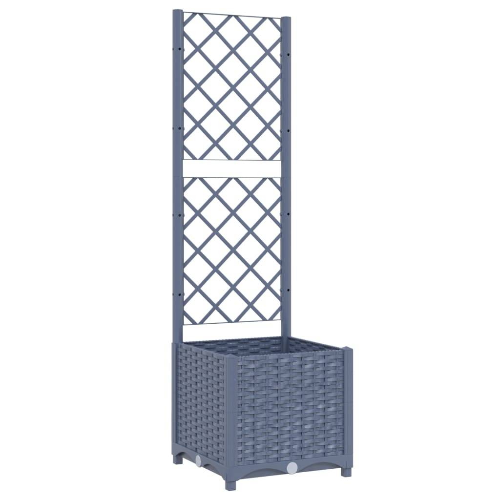 vidaXL Pflanzkübel mit Spalier Blaugrau 40x40x136 cm PP