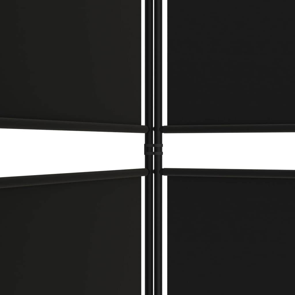 vidaXL 3-tlg. Paravent Schwarz 150x180 cm Stoff