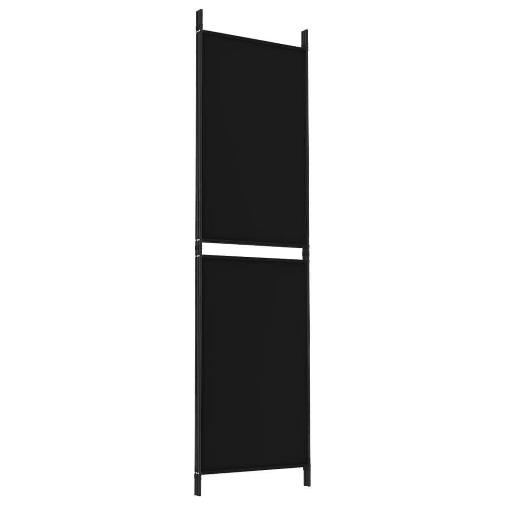 vidaXL 3-tlg. Paravent Schwarz 150x180 cm Stoff