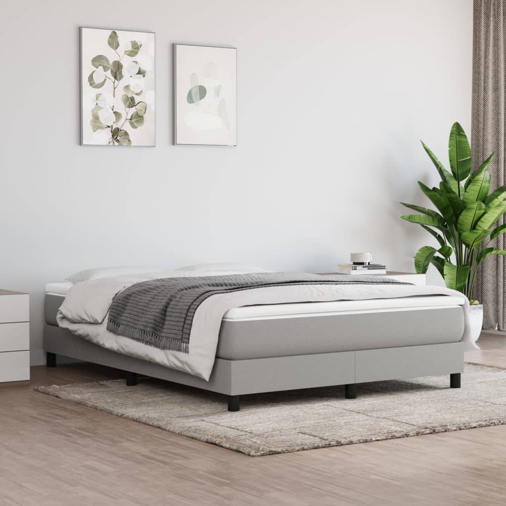 vidaXL Bettgestell ohne Matratze Hellgrau 140x200 cm Stoff