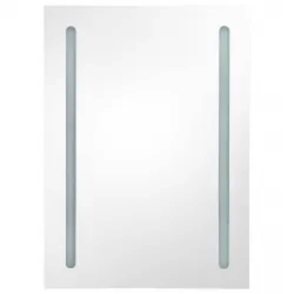 vidaXL LED-Spiegelschrank fürs Bad Betongrau 50x13x70 cm