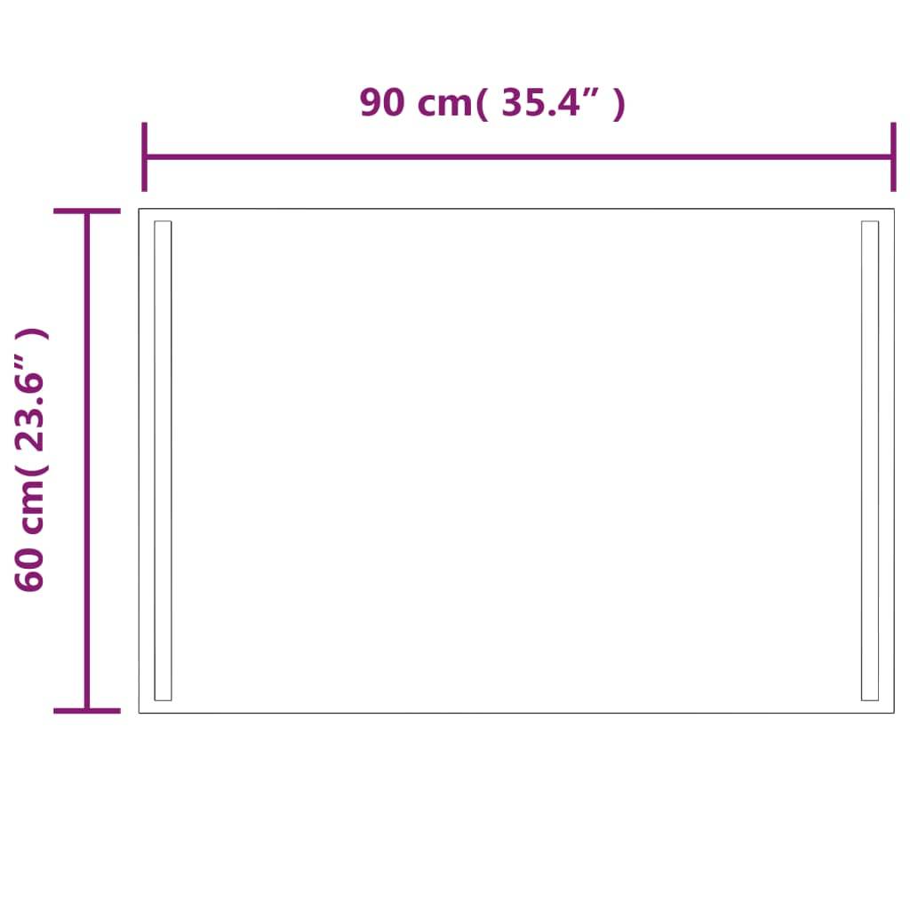 vidaXL LED-Badspiegel 90x60 cm