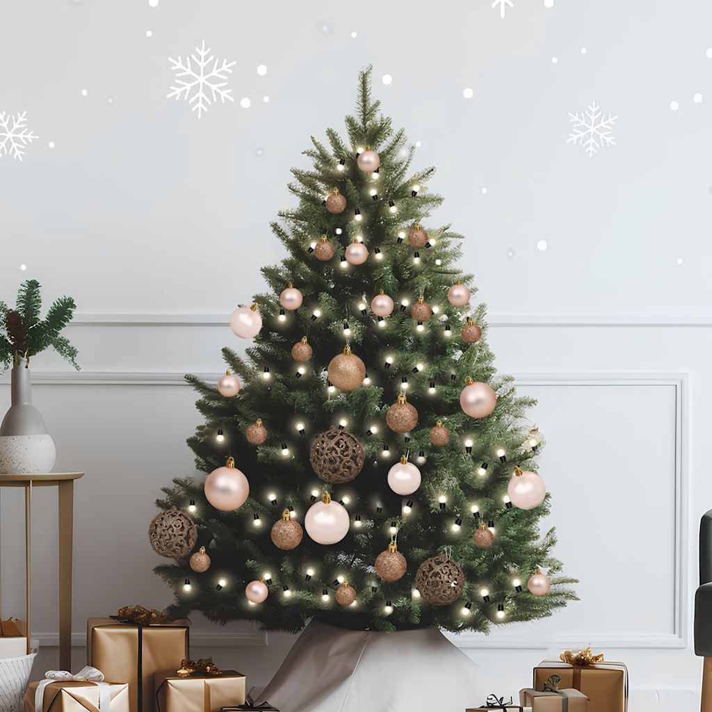 vidaXL 61-tlg. Weihnachtskugeln mit Weihnachtsbaumspitze 150 LEDs