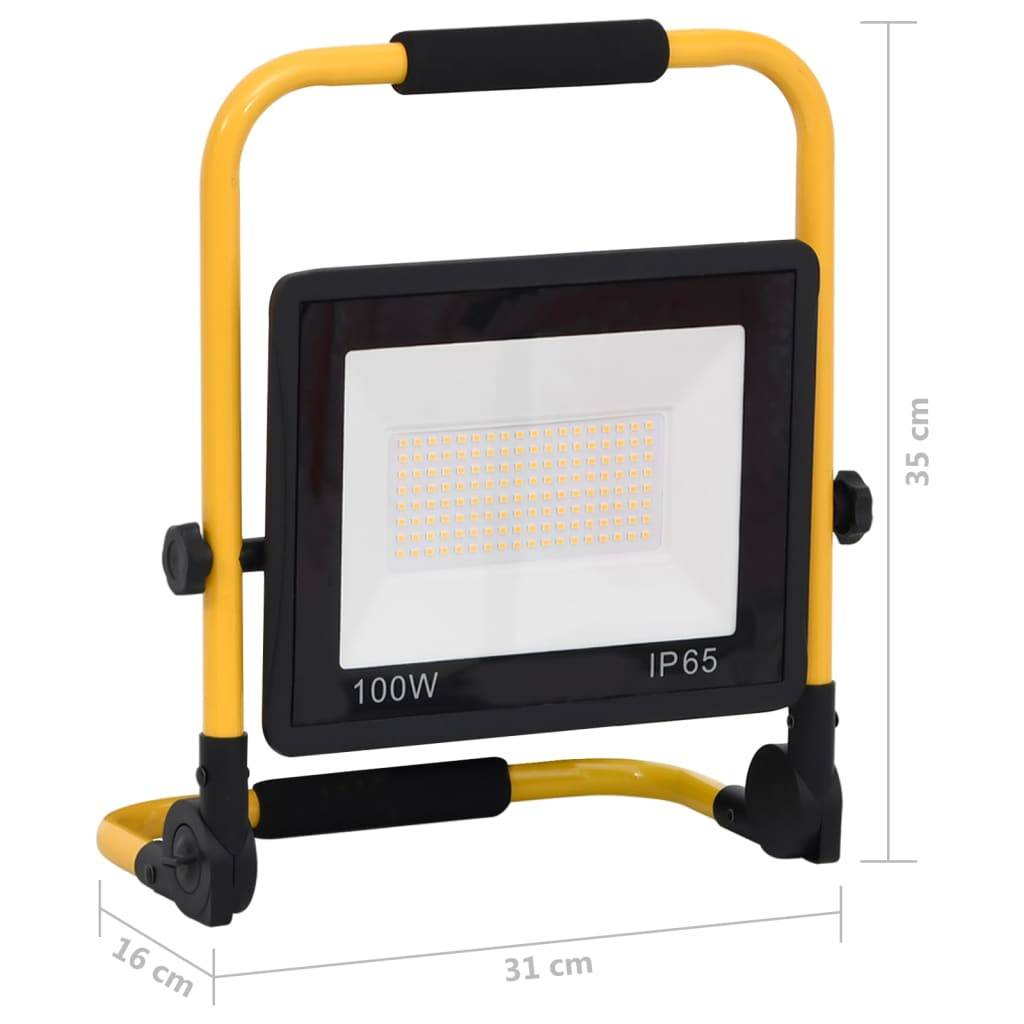 vidaXL LED-Fluter mit Handgriff 100 W Warmweiß