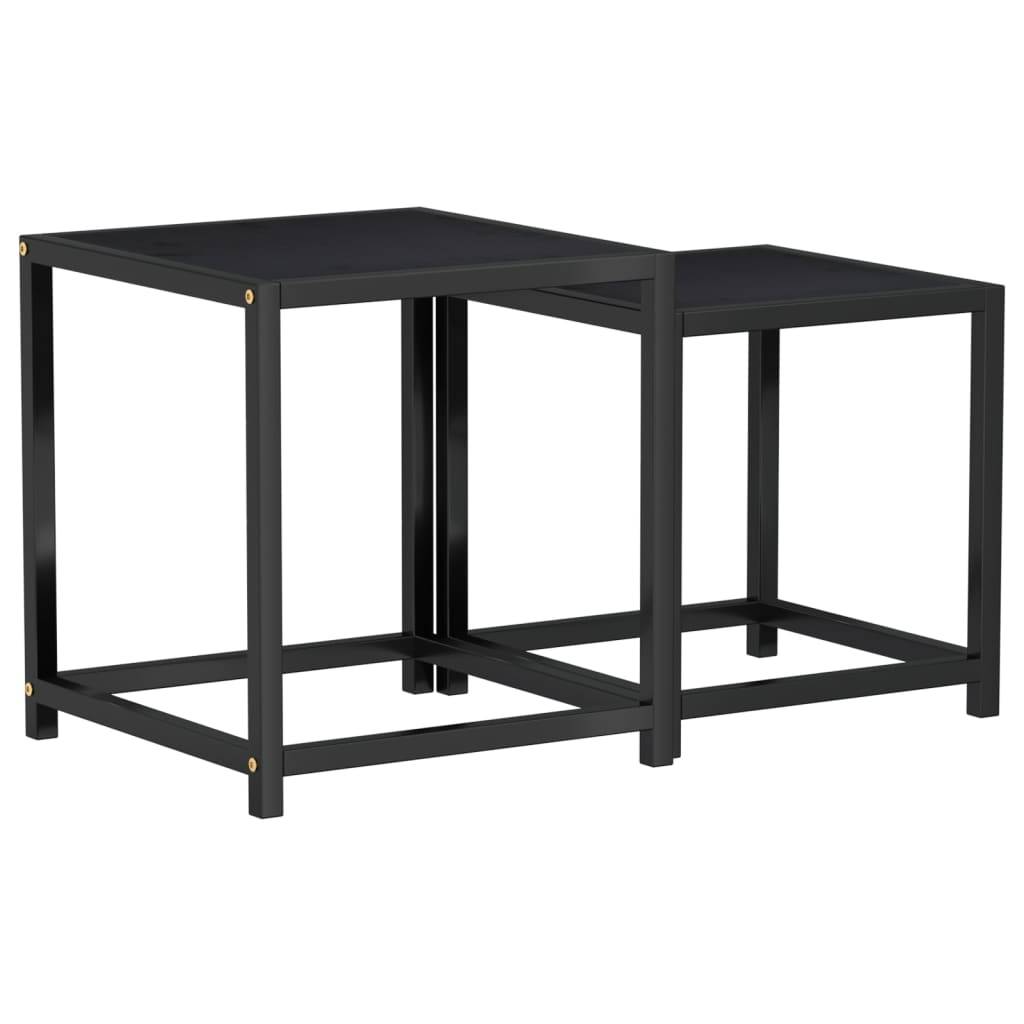 vidaXL Beistelltische 2 Stk. MDF Schwarz