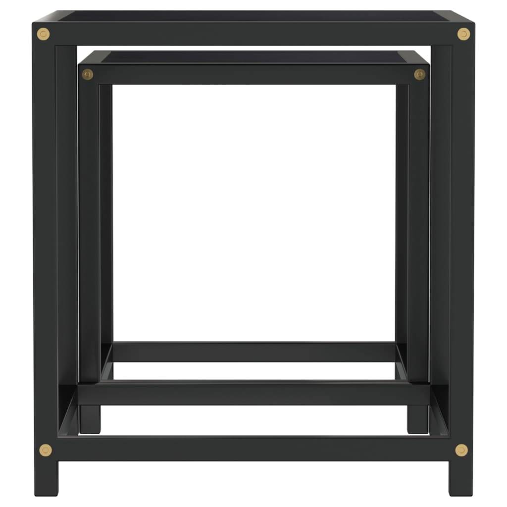 vidaXL Beistelltische 2 Stk. MDF Schwarz