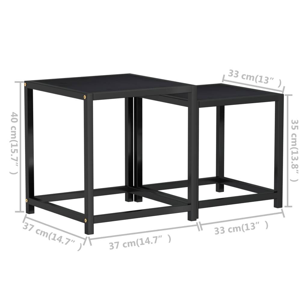 vidaXL Beistelltische 2 Stk. MDF Schwarz