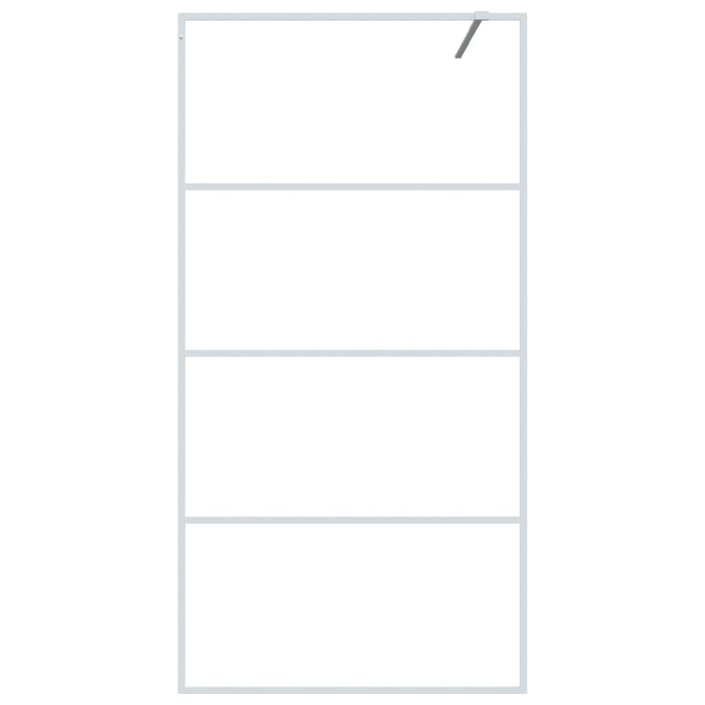vidaXL Duschwand für Begehbare Dusche Weiß 100x195 cm ESG-Klarglas