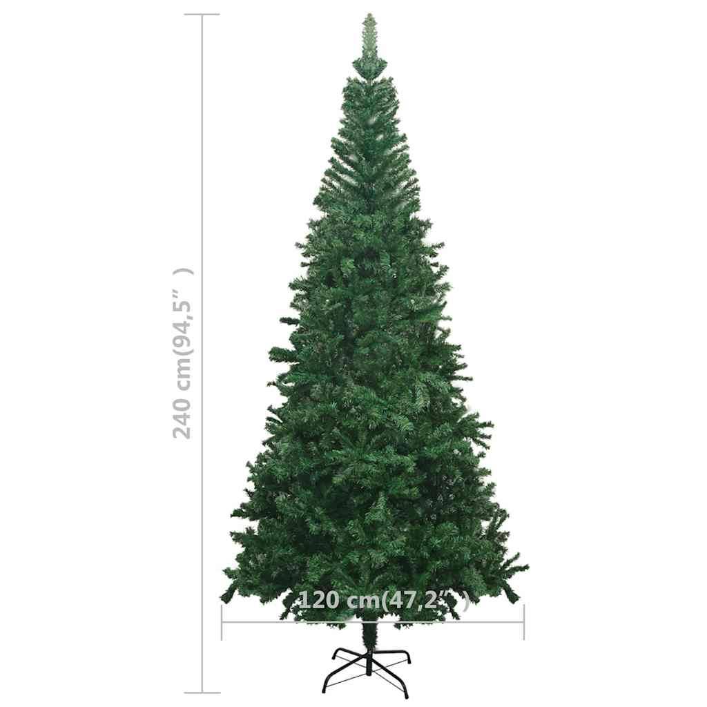 vidaXL Künstlicher Weihnachtsbaum mit Beleuchtung Kugeln L 240 cm Grün