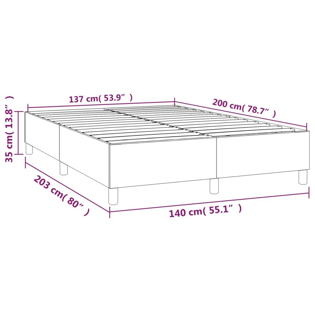 vidaXL Bettgestell ohne Matratze Hellgrau 140x200 cm Samt