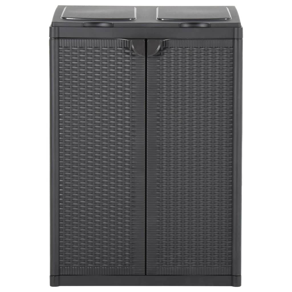 vidaXL Mülleimer mit 2 Türen Schwarz 65x45x88 cm PP