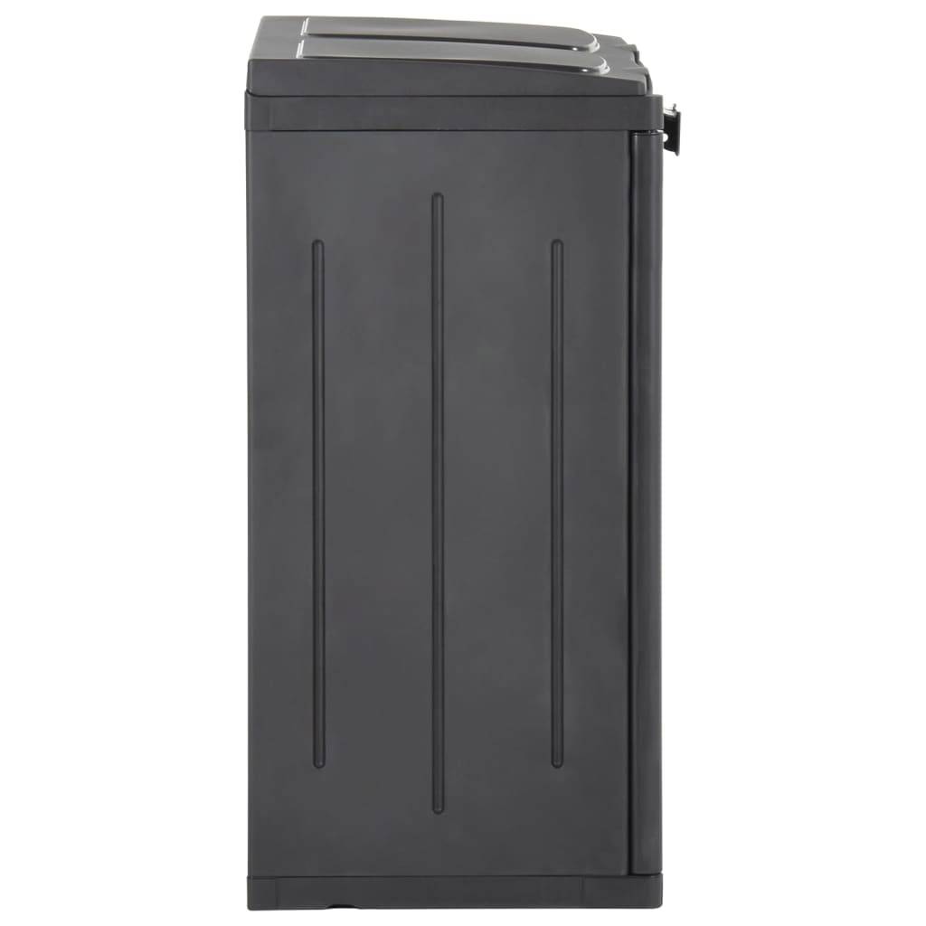 vidaXL Mülleimer mit 2 Türen Schwarz 65x45x88 cm PP