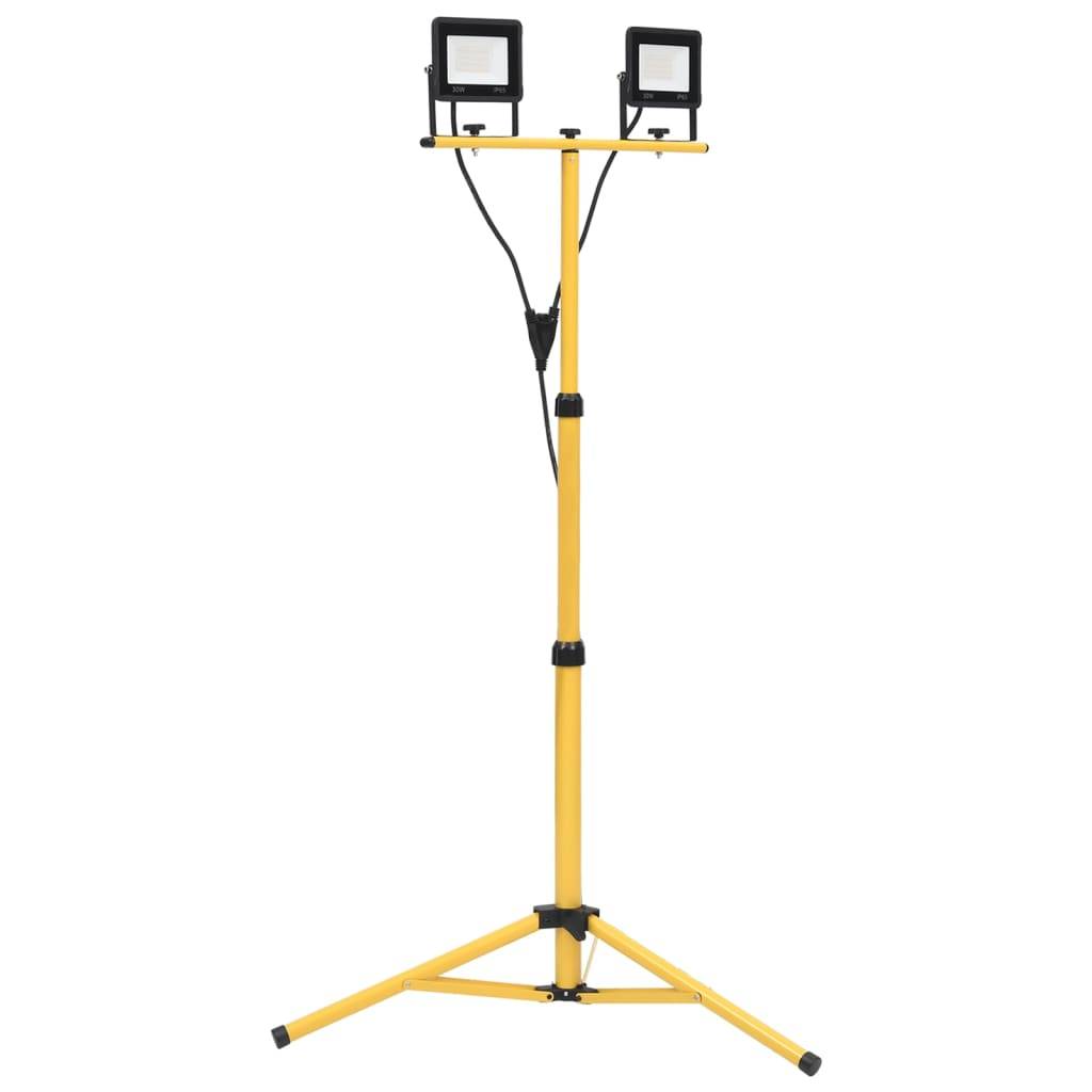 vidaXL LED-Fluter mit Stativ 2x30 W Warmweiß