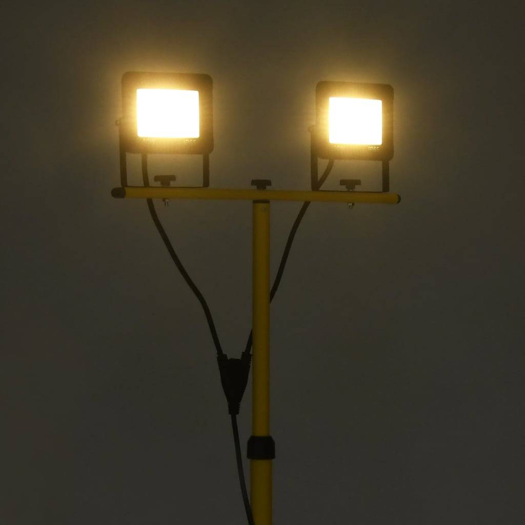 vidaXL LED-Fluter mit Stativ 2x30 W Warmweiß