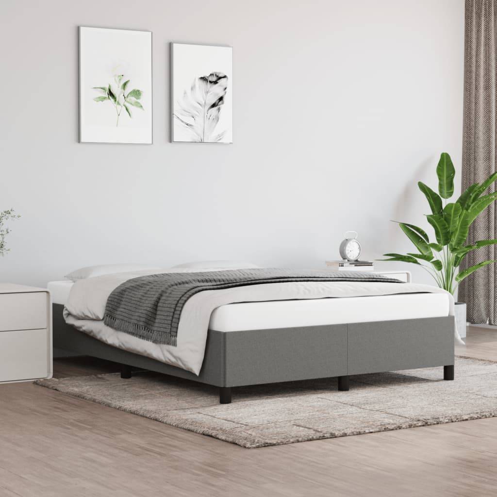 vidaXL Bettgestell ohne Matratze Dunkelgrau 140x200 cm Stoff
