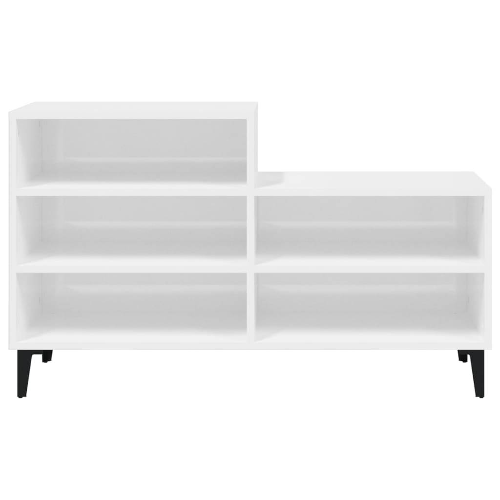 vidaXL Schuhregal Hochglanz-Weiß 102x36x60 cm Holzwerkstoff