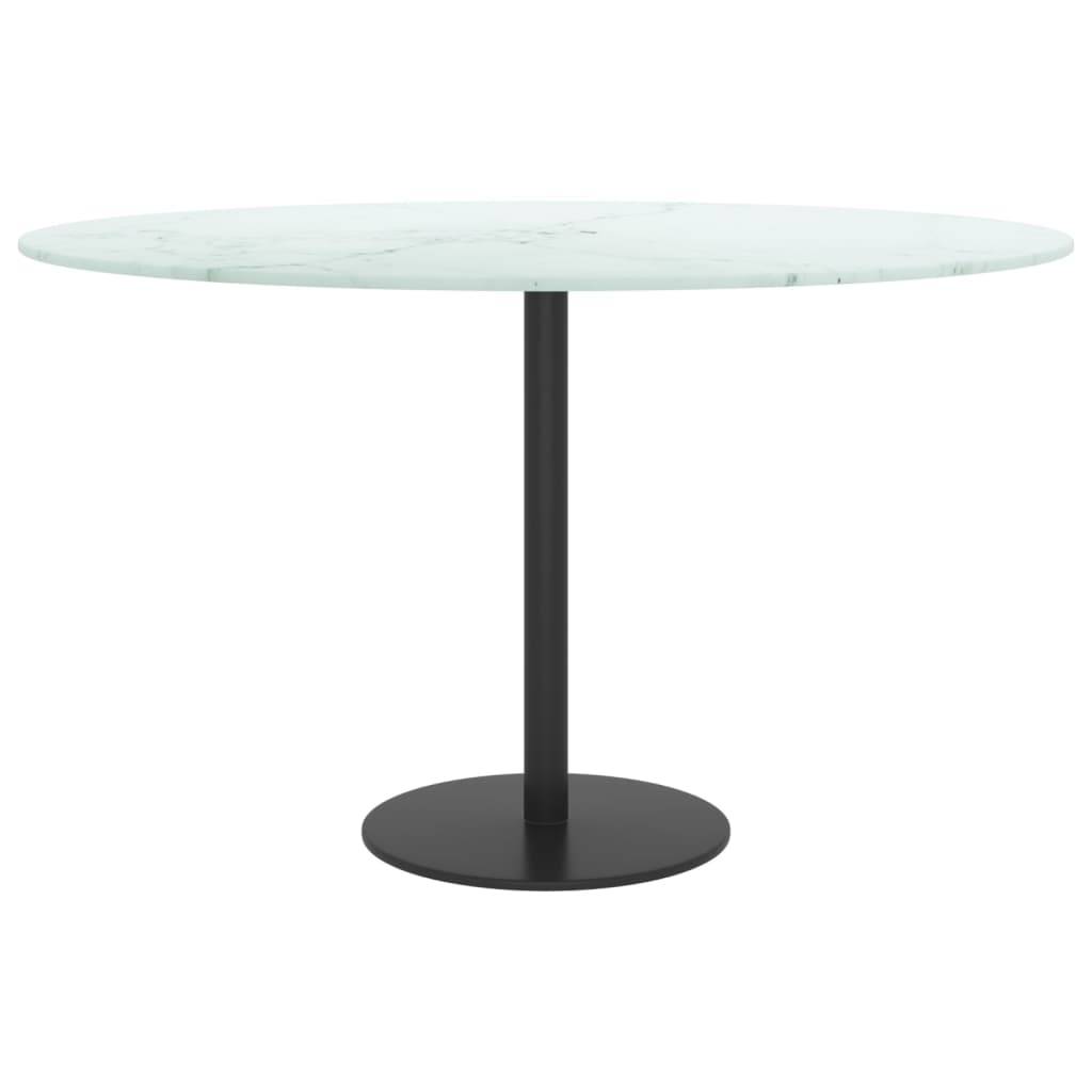 vidaXL Tischplatte Weiß Ø70x0,8 cm Hartglas in Marmoroptik