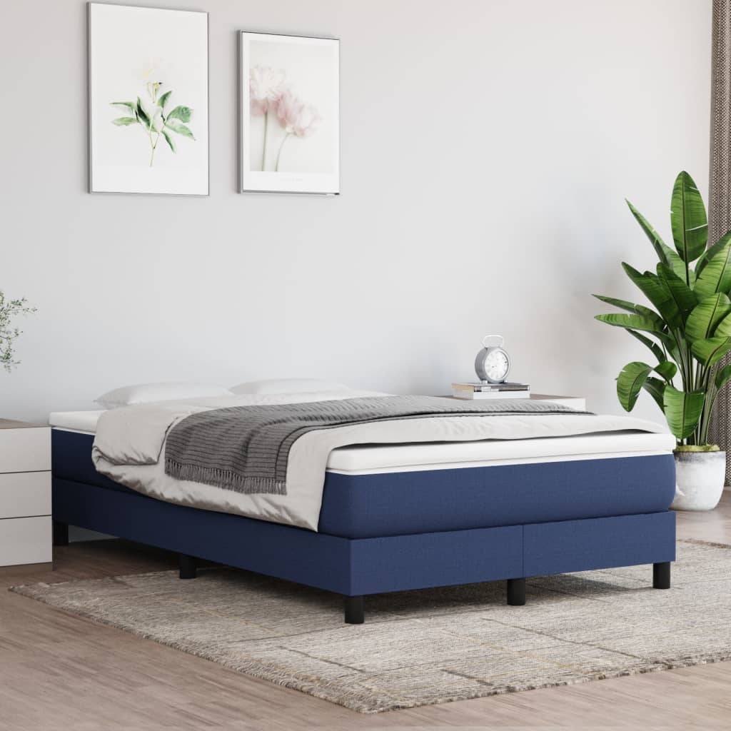 vidaXL Bettgestell ohne Matratze Blau 120x200 cm Stoff