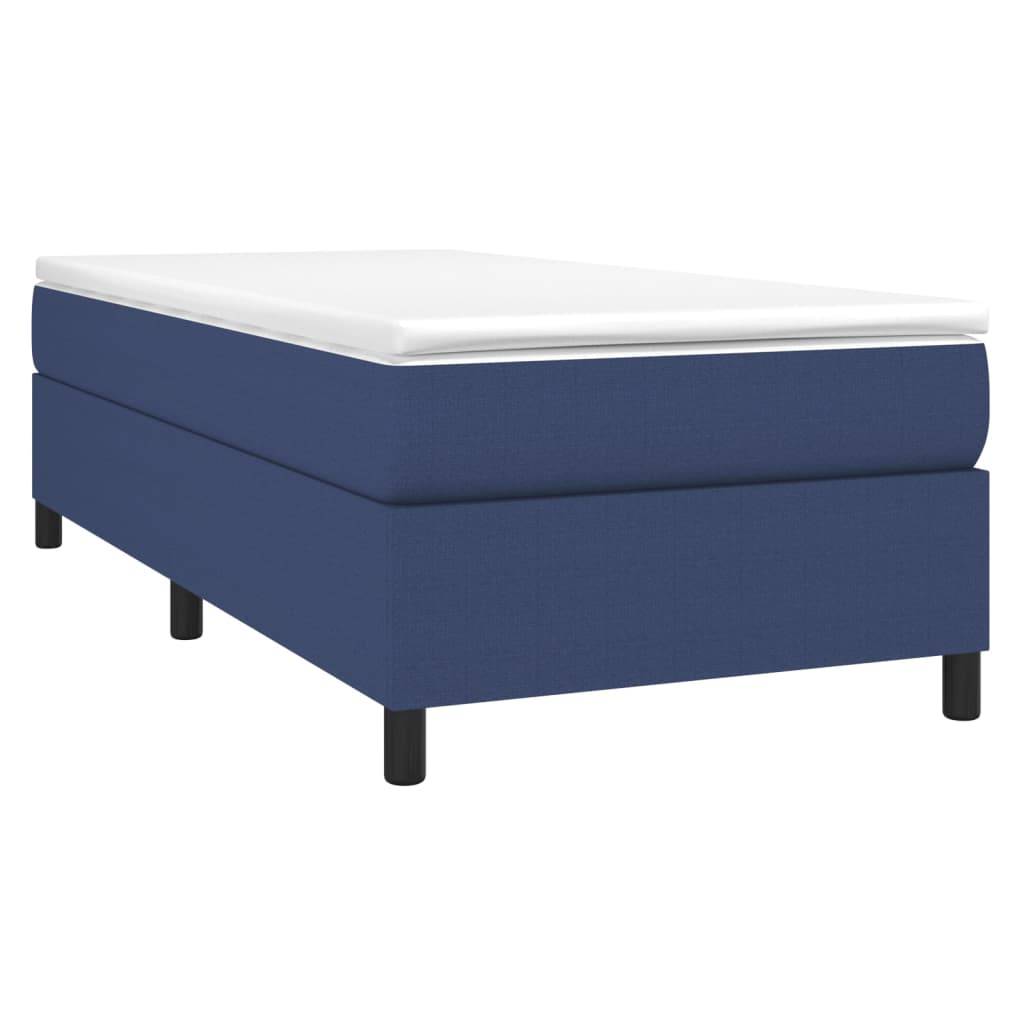 vidaXL Boxspringbett mit Matratze Blau 100x200 cm Stoff
