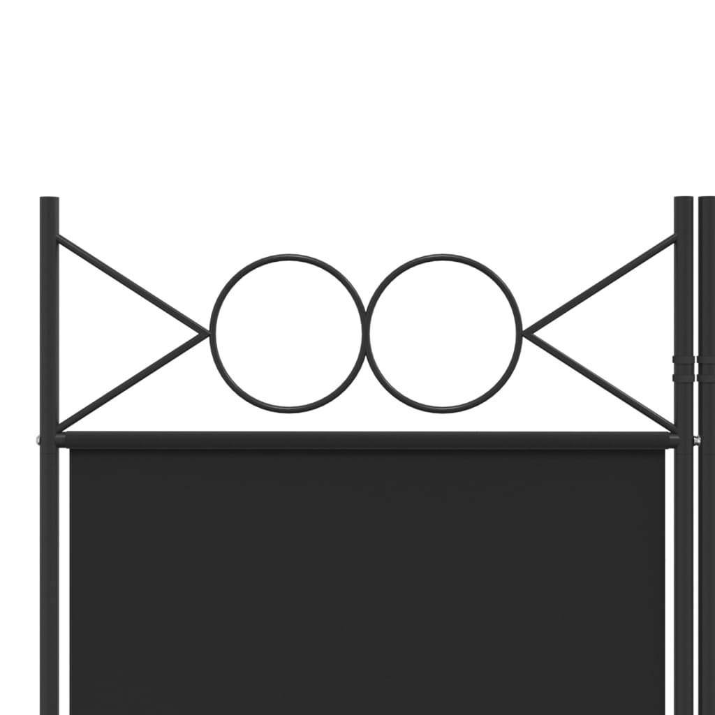 vidaXL 5-tlg. Paravent Schwarz 200x200 cm Stoff