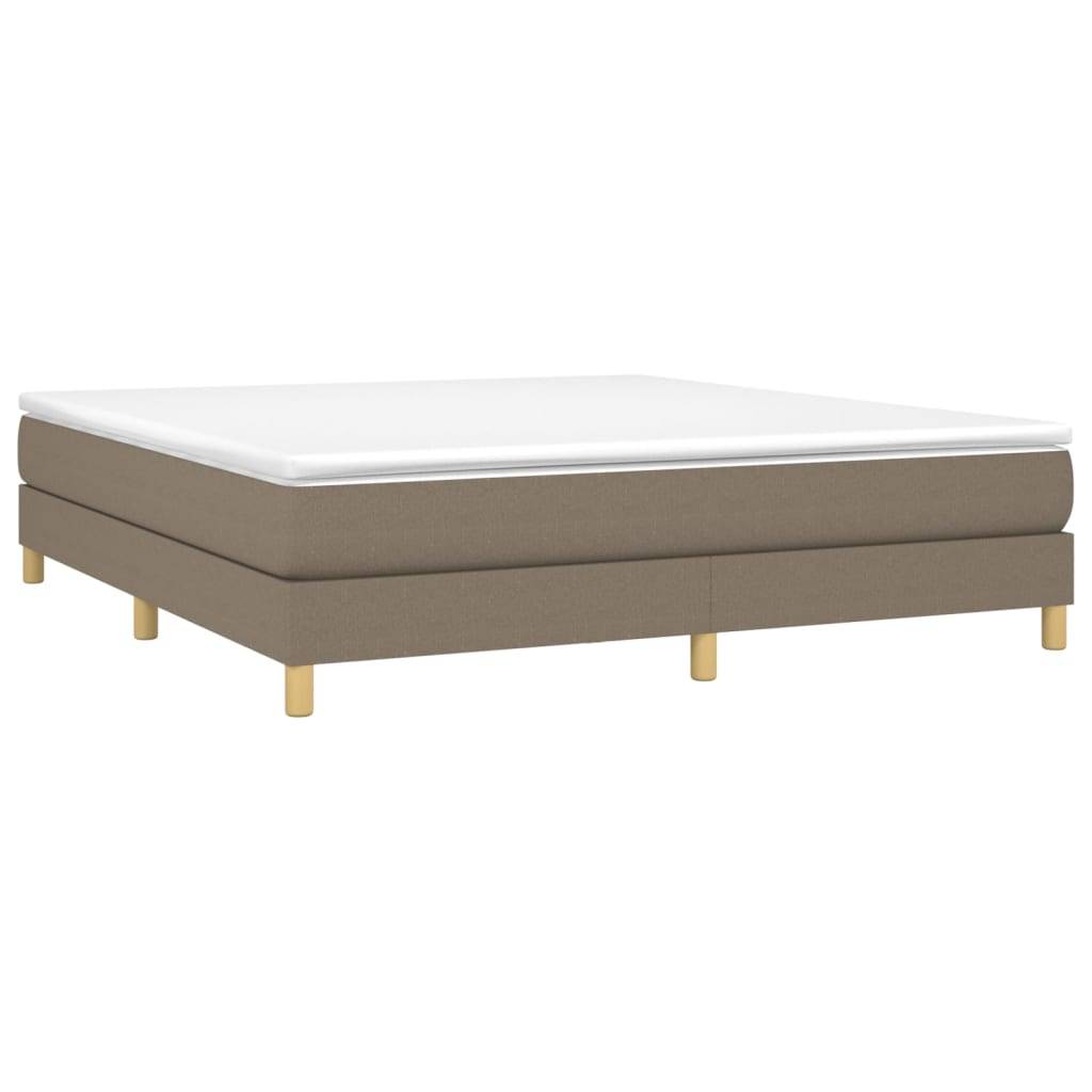 vidaXL Boxspringbett mit Matratze Taupe 160x200 cm Stoff