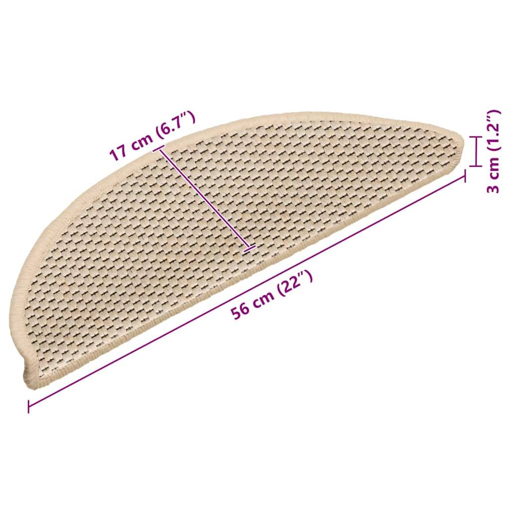 vidaXL Treppenmatten Selbstklebend Sisal-Look 15 Stk. 56x17x3 Berber