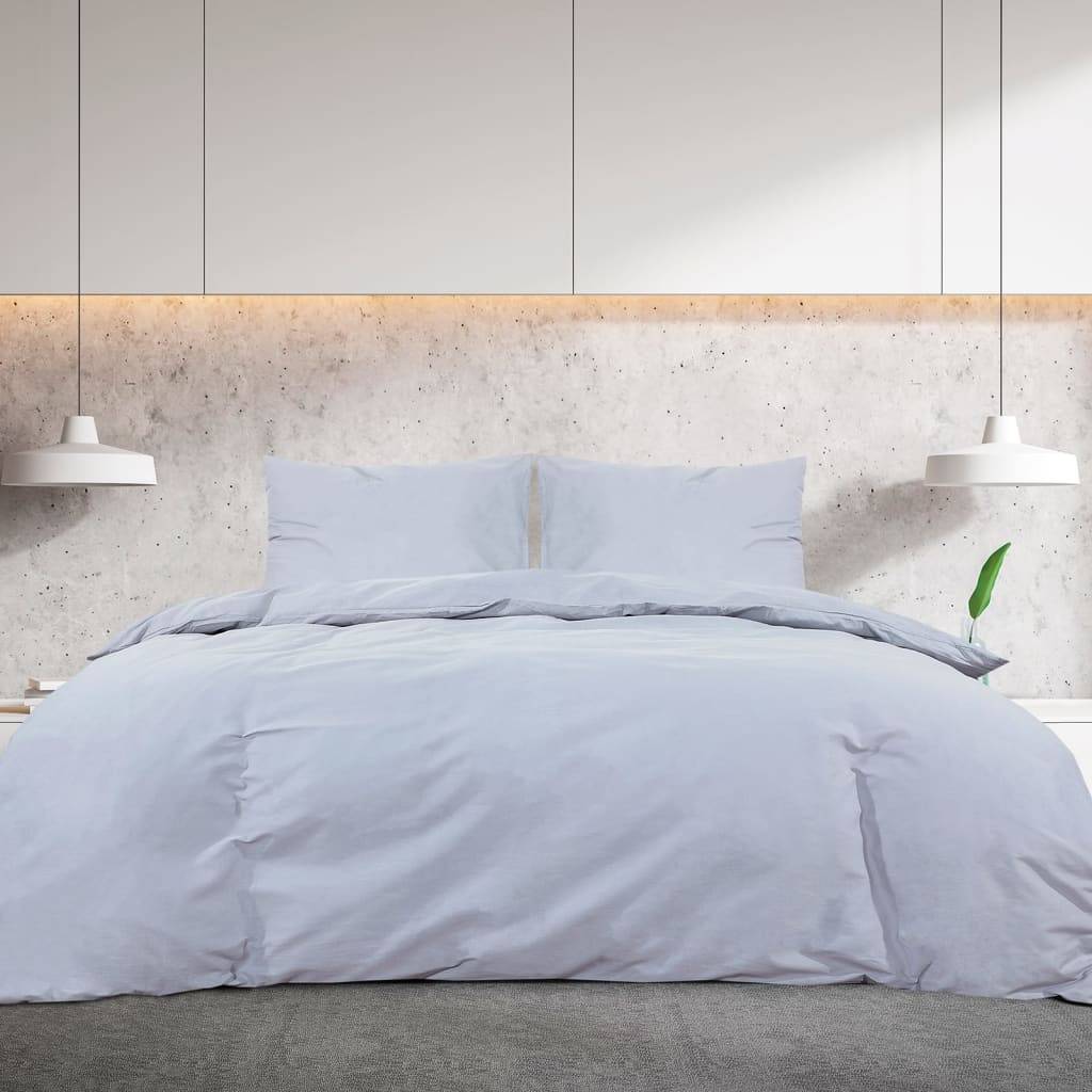 vidaXL Bettwäsche-Set Grau 200x220 cm Baumwolle