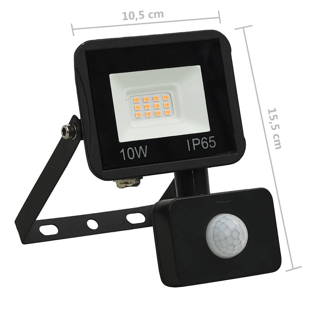 vidaXL LED-Fluter mit Sensor 10W Warmweiß