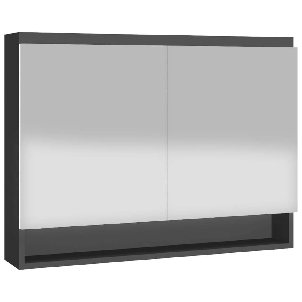 vidaXL Spiegelschrank fürs Bad 80x15x60 cm MDF Anthrazit
