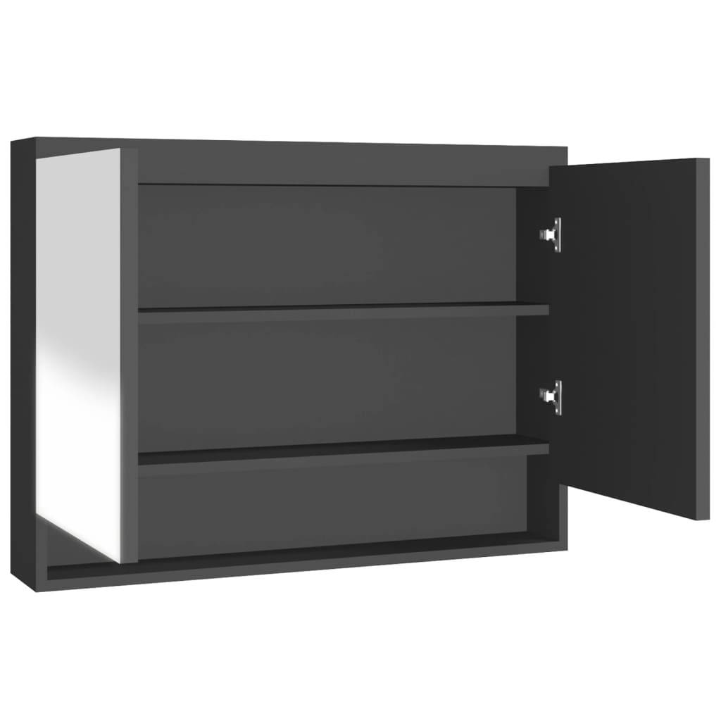 vidaXL Spiegelschrank fürs Bad 80x15x60 cm MDF Anthrazit